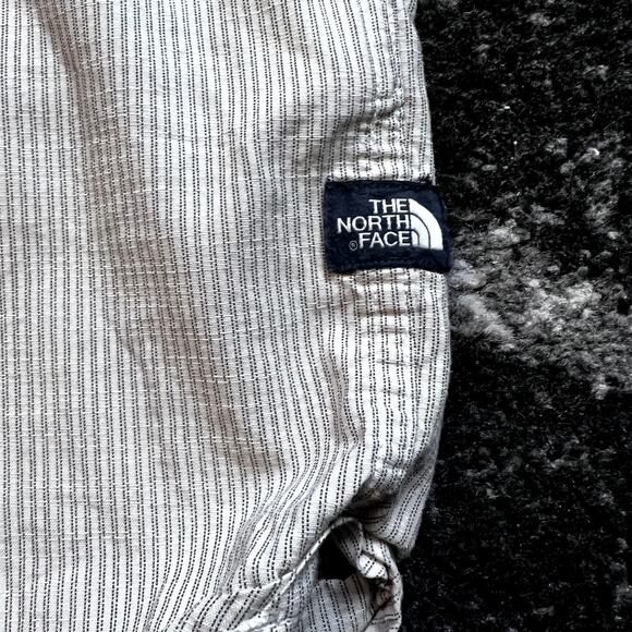 The North Face Men's Short Sleeve Button-Up Shirt Beige Stripe Medium Casual - Picture 5 of 8